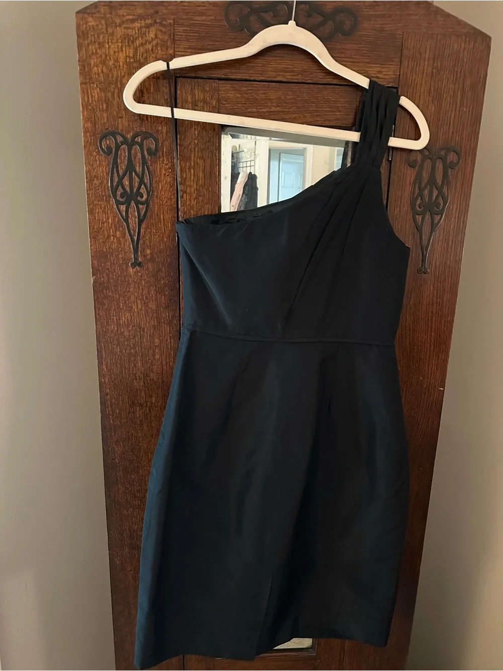 J. Crew Silk One-Shoulder Little Black Dress Wedding Bridesmaid Cocktail Size 4